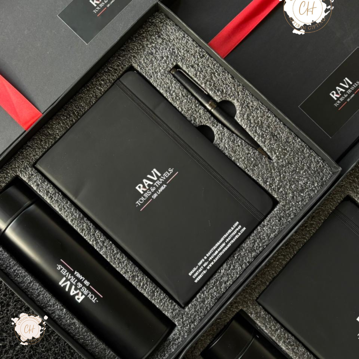 Custom Corporate Gift Set – Branded Notebook, Pen & Bottle
