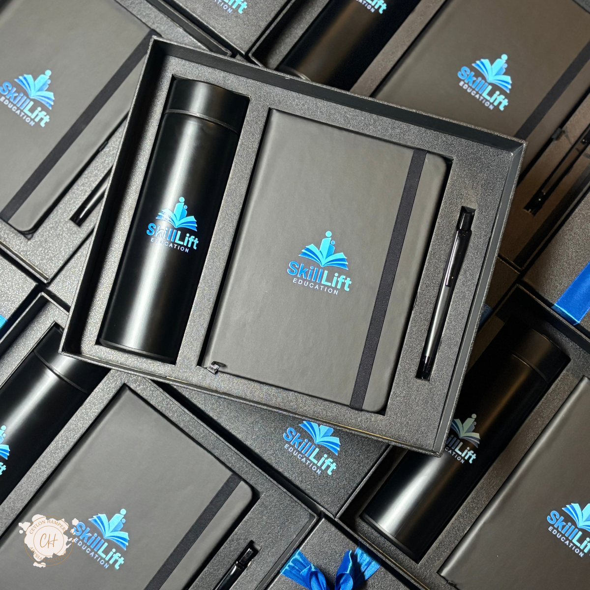 Custom Corporate Gift Set – Branded Notebook, Pen & Bottle