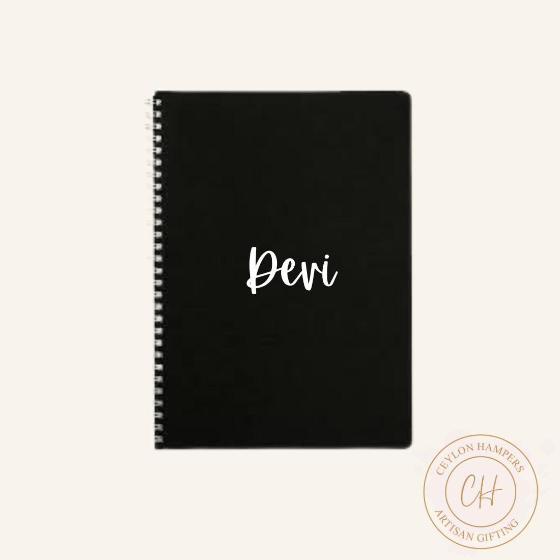 Black Spiral Notebook with Foil Print