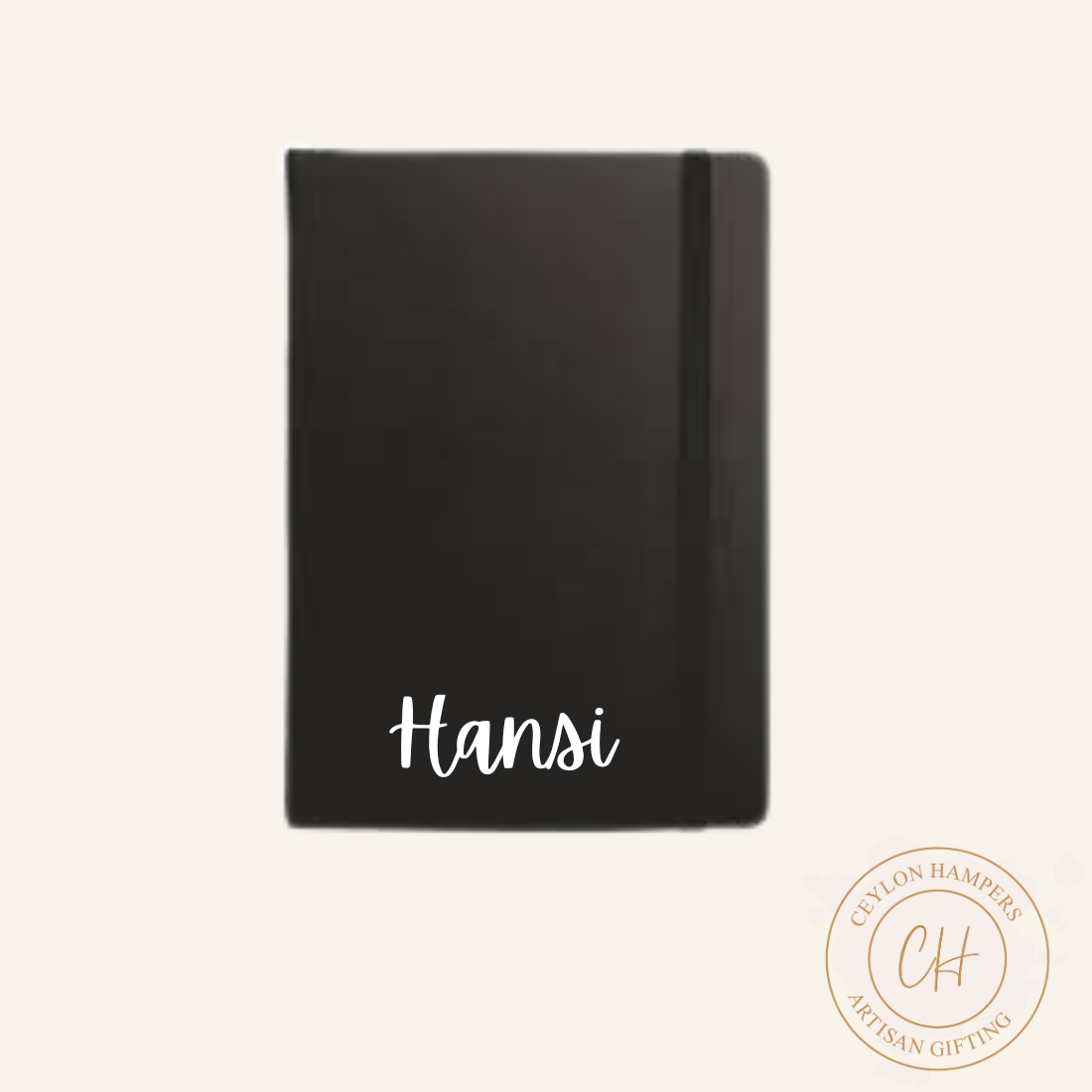 Black Color Leather Note Book with Foil Print