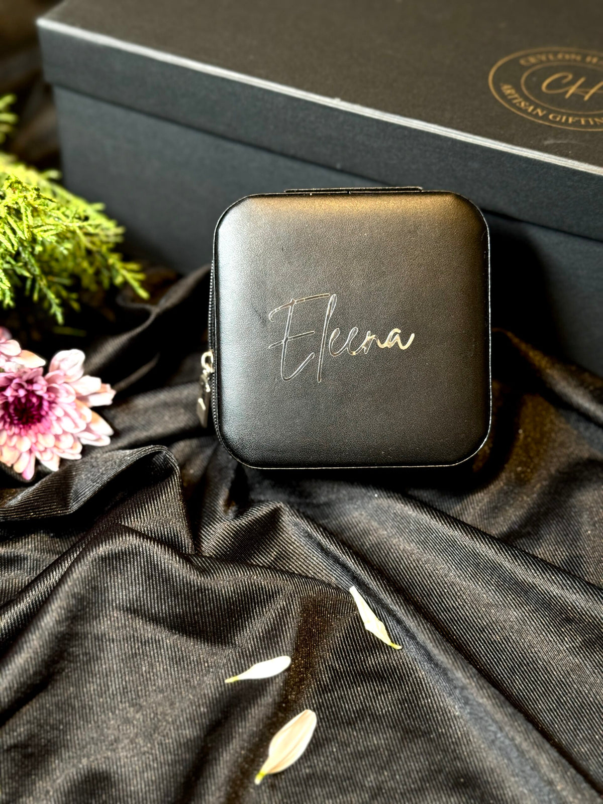 Black Jewellery Box with Foil Sticker Print