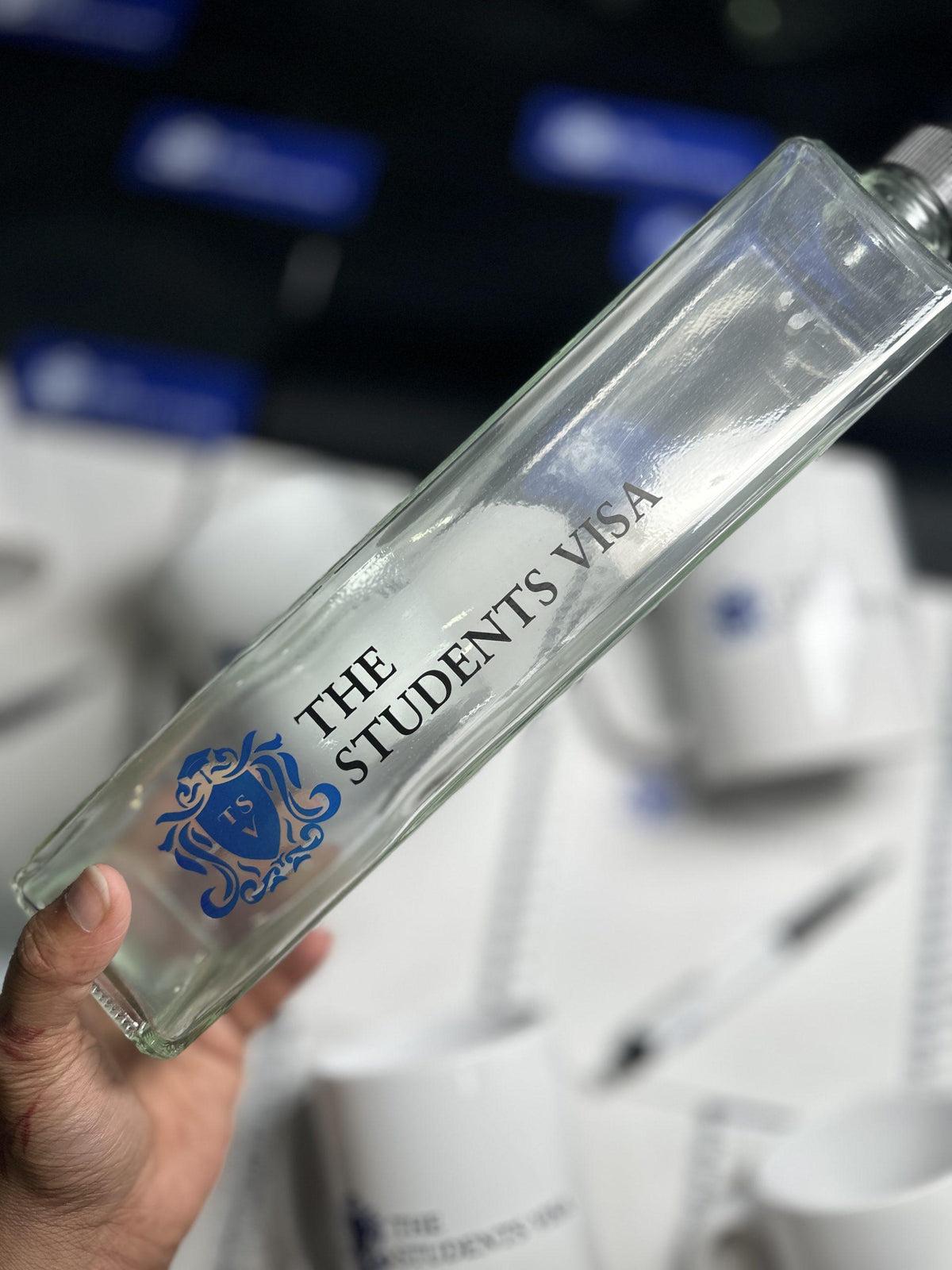 Custom Glass Bottle With Eco Print