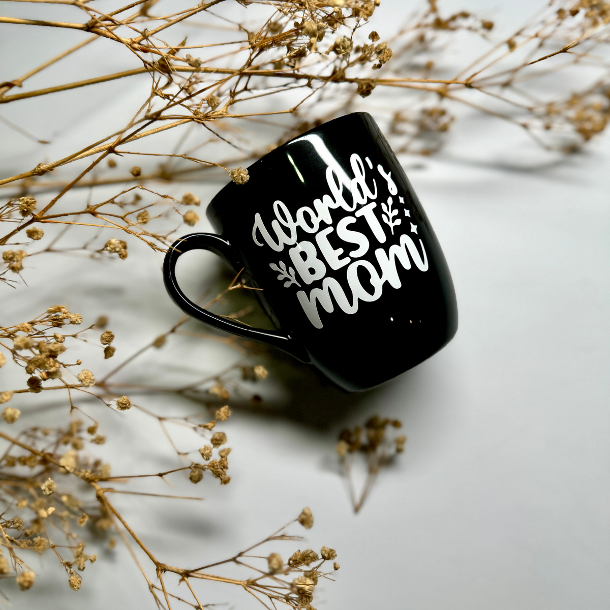 Customize black color mug with foil print
