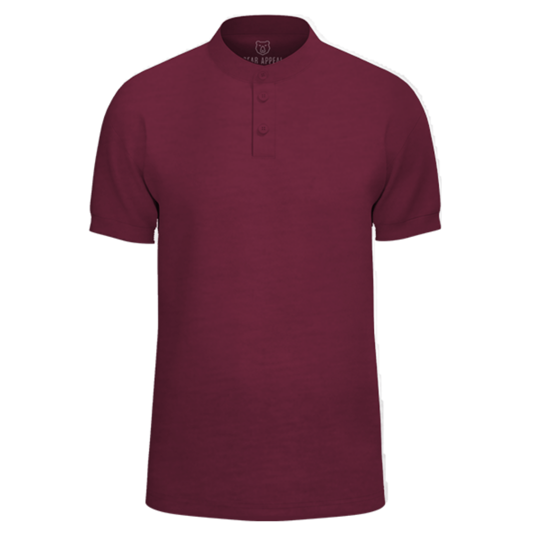 Maroon Stand-Up Collar Polo