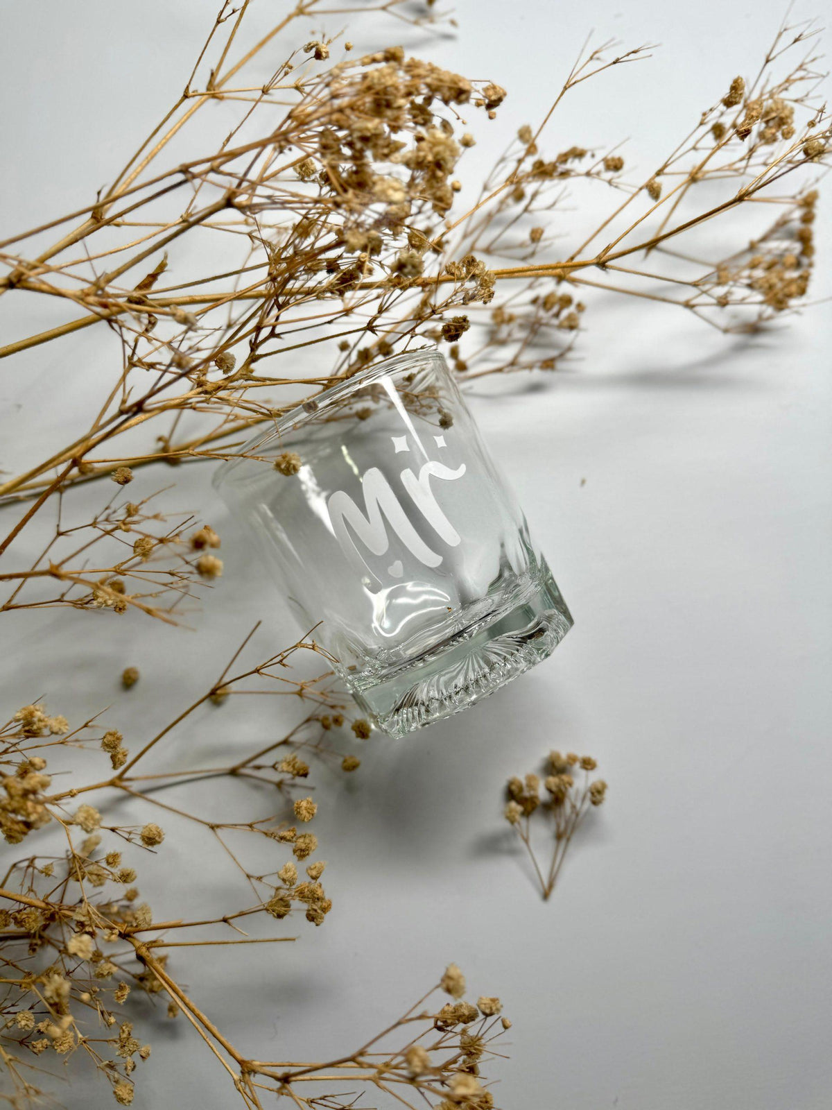 Whiskey Glass (White Foil Sticker Print)