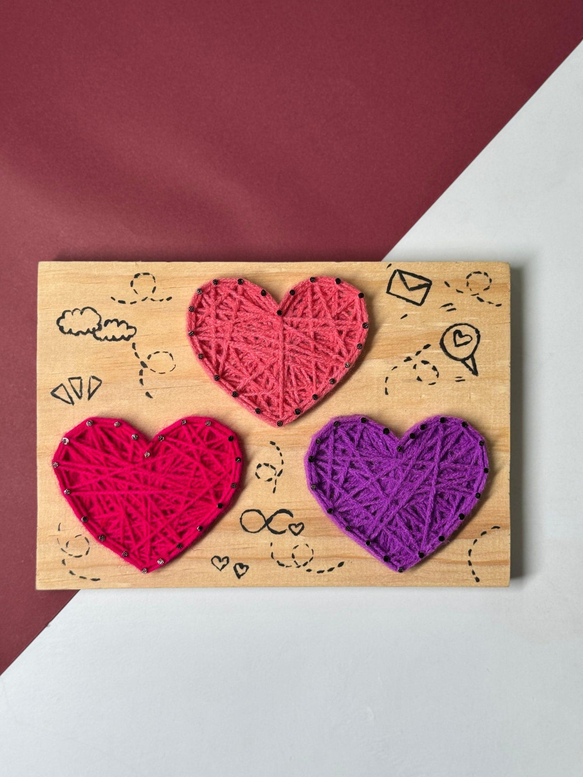 3 Hearts String Art