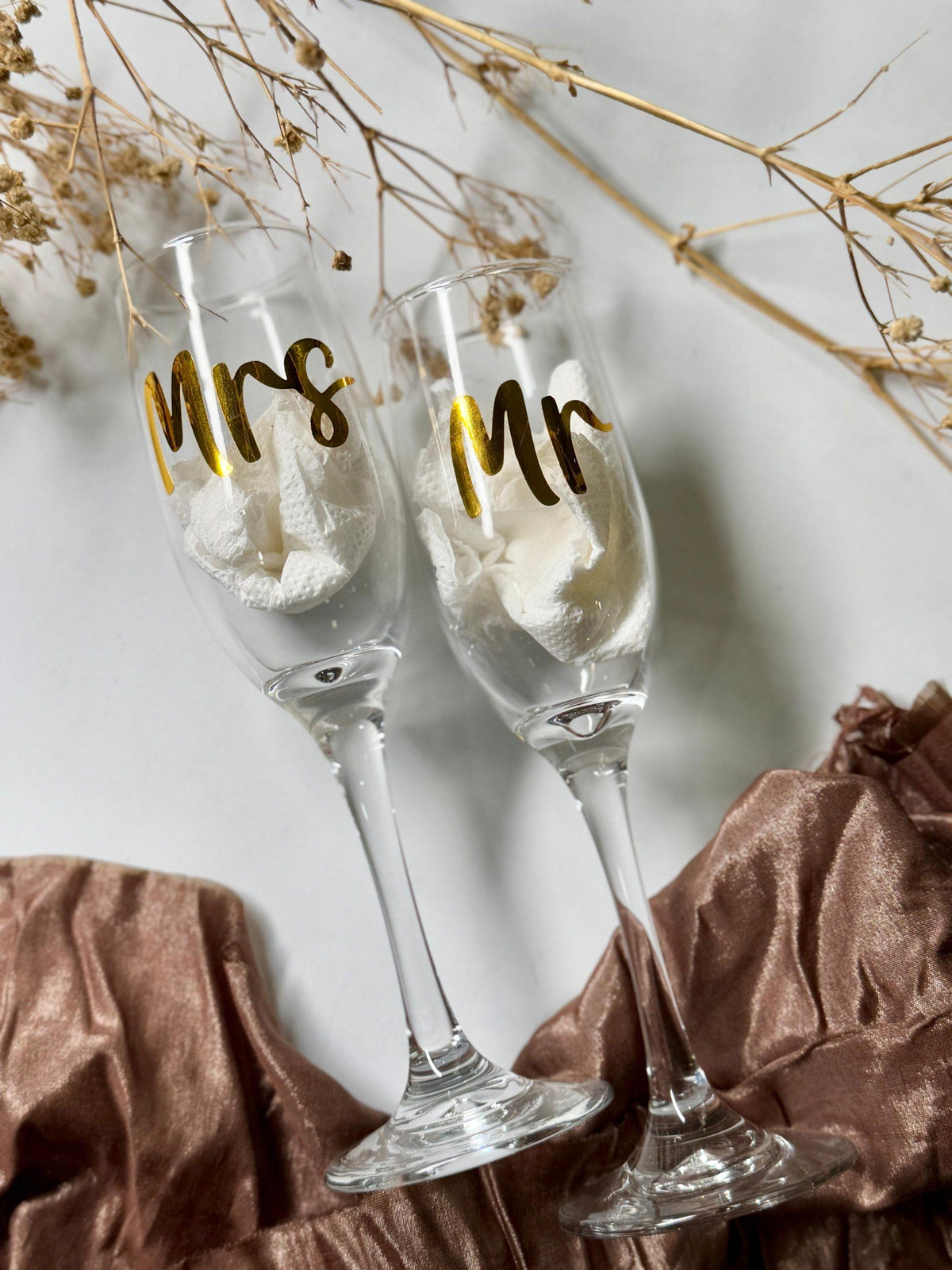 Couple Champagne Glasses (Foil Sticker Print)