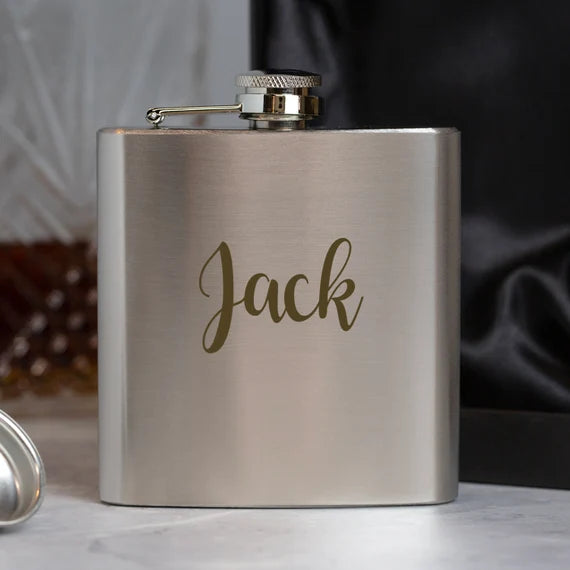 Hip Flask (Gold Foil Sticker Print)